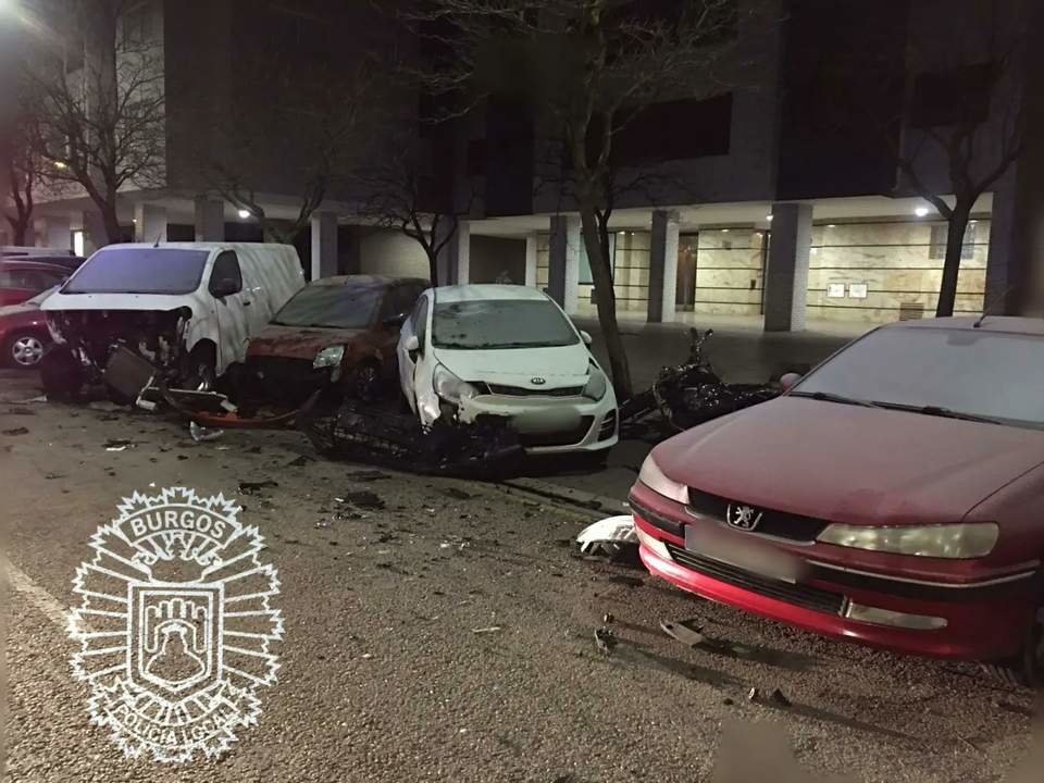 Coches afectados por el accidente | Policía Local de Burgos